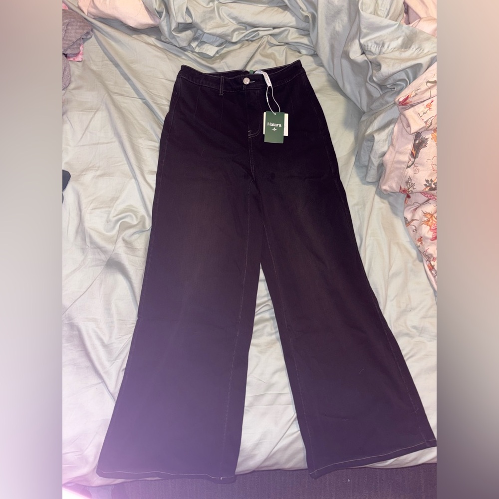 HALARA Black High-Rise Wide Leg Pants